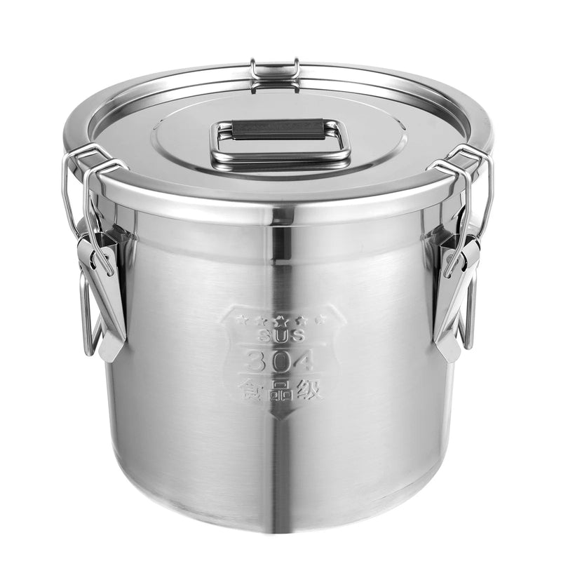 6L/12L Stainless Steel Airtight Canister with Locking Clamp Grain Containers Bucket for Kitchen cocina