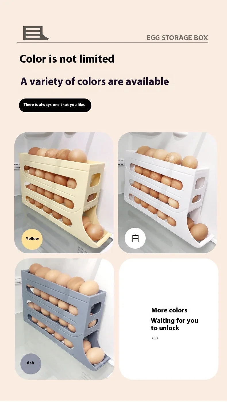 Automatic Step Egg Holder Refrigerator Egg Organiser Kitchen Egg Dispenser Refrigerator Organiser organizador cocina