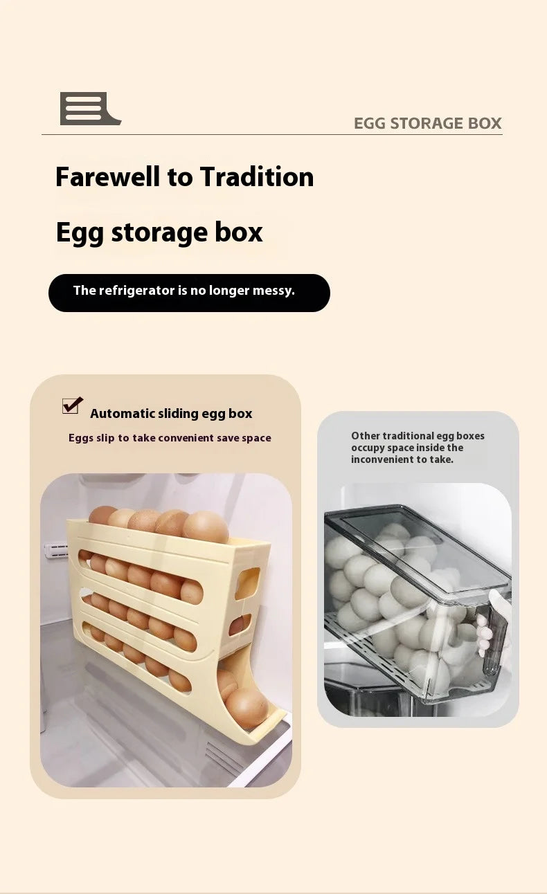 Automatic Step Egg Holder Refrigerator Egg Organiser Kitchen Egg Dispenser Refrigerator Organiser organizador cocina