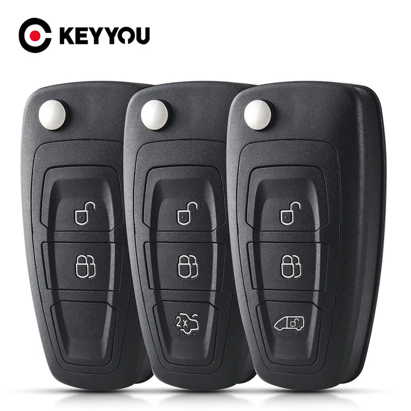 KEYYOU 1PCS New For Ford Focus Transit Custom MK8 Cargo Tourneo Custom 2012+ Fiesta 2013 Fob Case Remote Key Shell Case