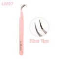 Custom Private Logo 1 Pcs Eyelash Stainless Tweezers With Fiber Tips High Precision Anti-Static Tweezers Minimum order of 30 pcs