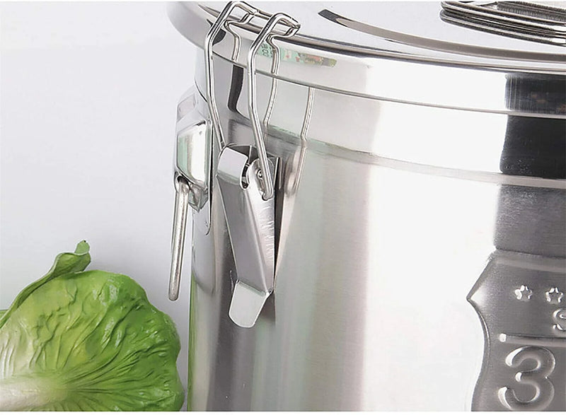 6L/12L Stainless Steel Airtight Canister with Locking Clamp Grain Containers Bucket for Kitchen cocina