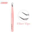 Custom Private Logo 1 Pcs Eyelash Stainless Tweezers With Fiber Tips High Precision Anti-Static Tweezers Minimum order of 30 pcs