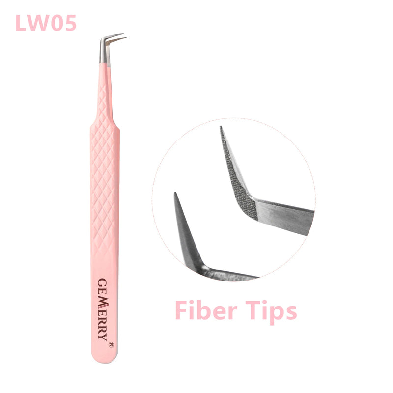 Custom Private Logo 1 Pcs Eyelash Stainless Tweezers With Fiber Tips High Precision Anti-Static Tweezers Minimum order of 30 pcs