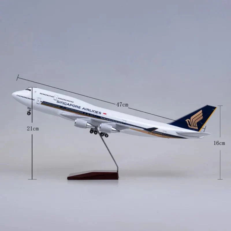 B747 Singapur - Escala 1/150 - 47cm - 18,5 in - Modelo de avión