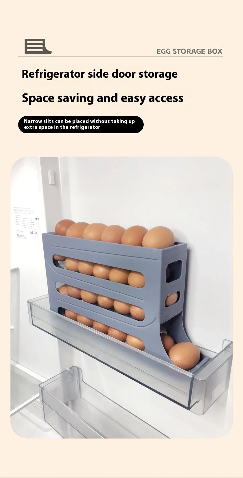 Automatic Step Egg Holder Refrigerator Egg Organiser Kitchen Egg Dispenser Refrigerator Organiser organizador cocina