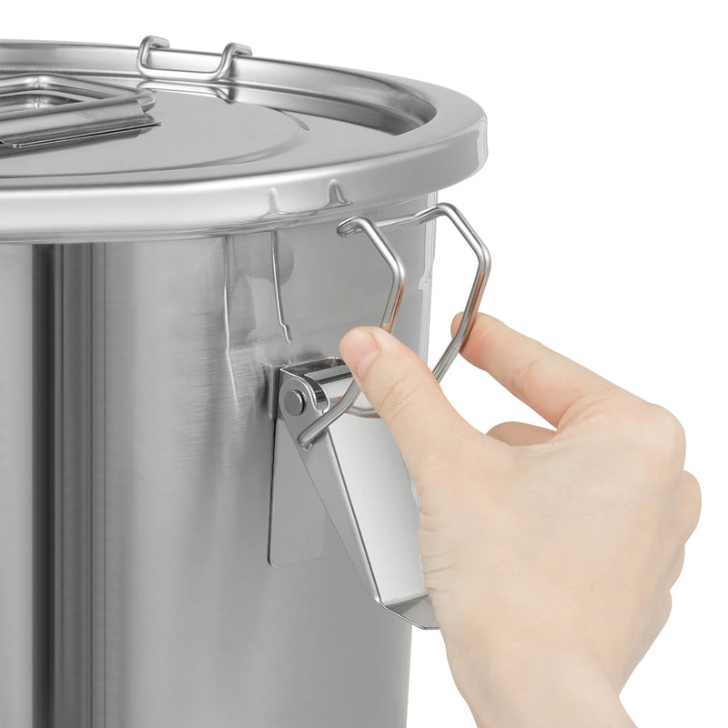 6L/12L Stainless Steel Airtight Canister with Locking Clamp Grain Containers Bucket for Kitchen cocina