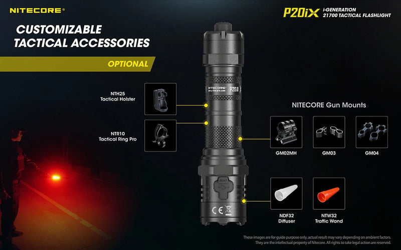 Nitecore P20iX USB-C Rechargeable Tactical Flashlight 4000 Lumens with NL2150HPi 5000mAh Battery Self-defense Troch Light