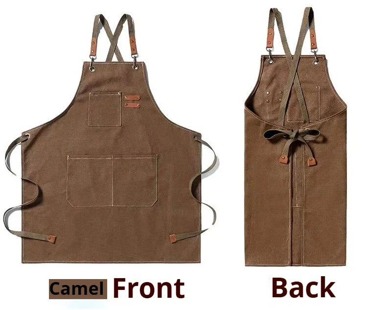 Perfessional Kitchen Apron Fashion Canvas Chef Apron cocina accesorios de cocina novedosos Straps For BBQ Shop Nail Salon