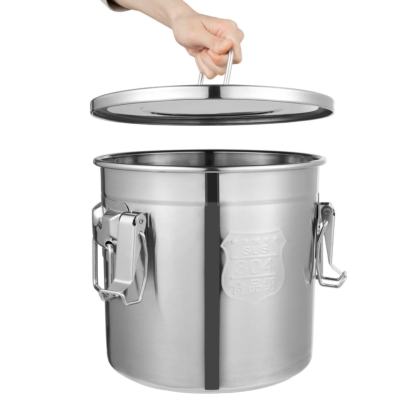 6L/12L Stainless Steel Airtight Canister with Locking Clamp Grain Containers Bucket for Kitchen cocina