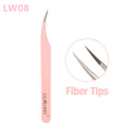 Custom Private Logo 1 Pcs Eyelash Stainless Tweezers With Fiber Tips High Precision Anti-Static Tweezers Minimum order of 30 pcs