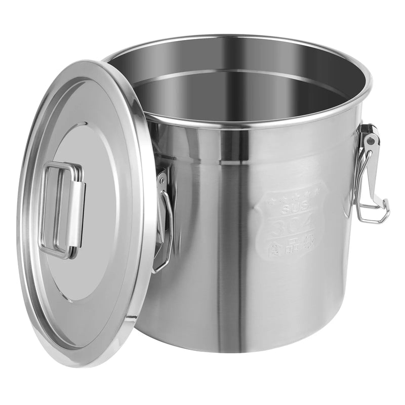 6L/12L Stainless Steel Airtight Canister with Locking Clamp Grain Containers Bucket for Kitchen cocina