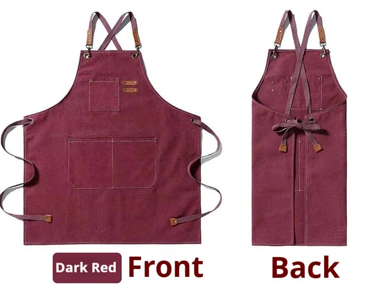 Perfessional Kitchen Apron Fashion Canvas Chef Apron cocina accesorios de cocina novedosos Straps For BBQ Shop Nail Salon