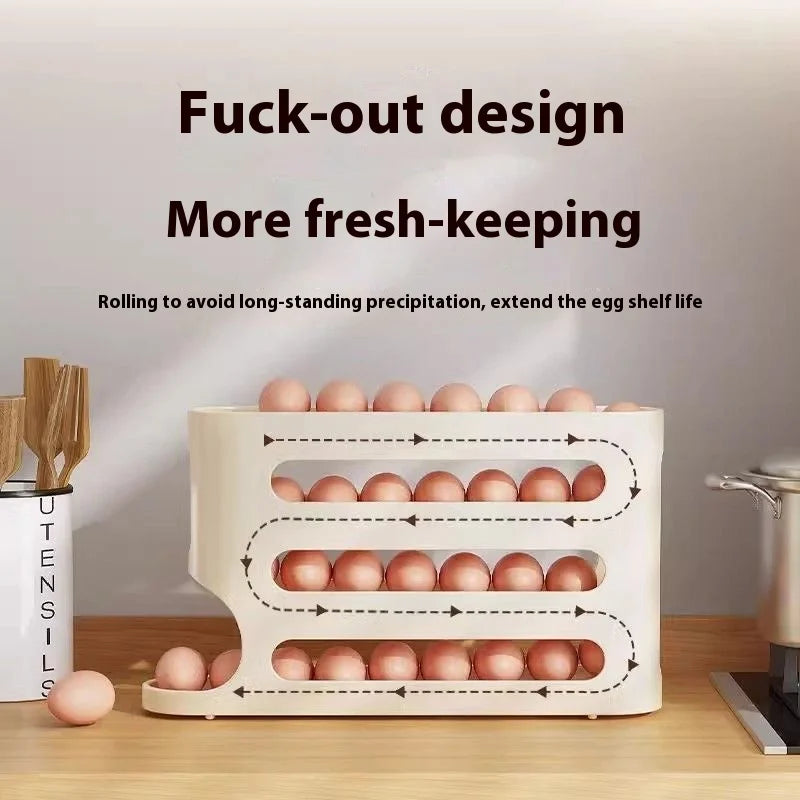 Automatic Step Egg Holder Refrigerator Egg Organiser Kitchen Egg Dispenser Refrigerator Organiser organizador cocina