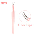 Custom Private Logo 1 Pcs Eyelash Stainless Tweezers With Fiber Tips High Precision Anti-Static Tweezers Minimum order of 30 pcs