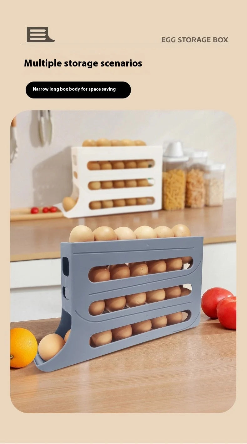 Automatic Step Egg Holder Refrigerator Egg Organiser Kitchen Egg Dispenser Refrigerator Organiser organizador cocina