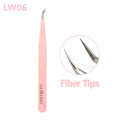 Custom Private Logo 1 Pcs Eyelash Stainless Tweezers With Fiber Tips High Precision Anti-Static Tweezers Minimum order of 30 pcs