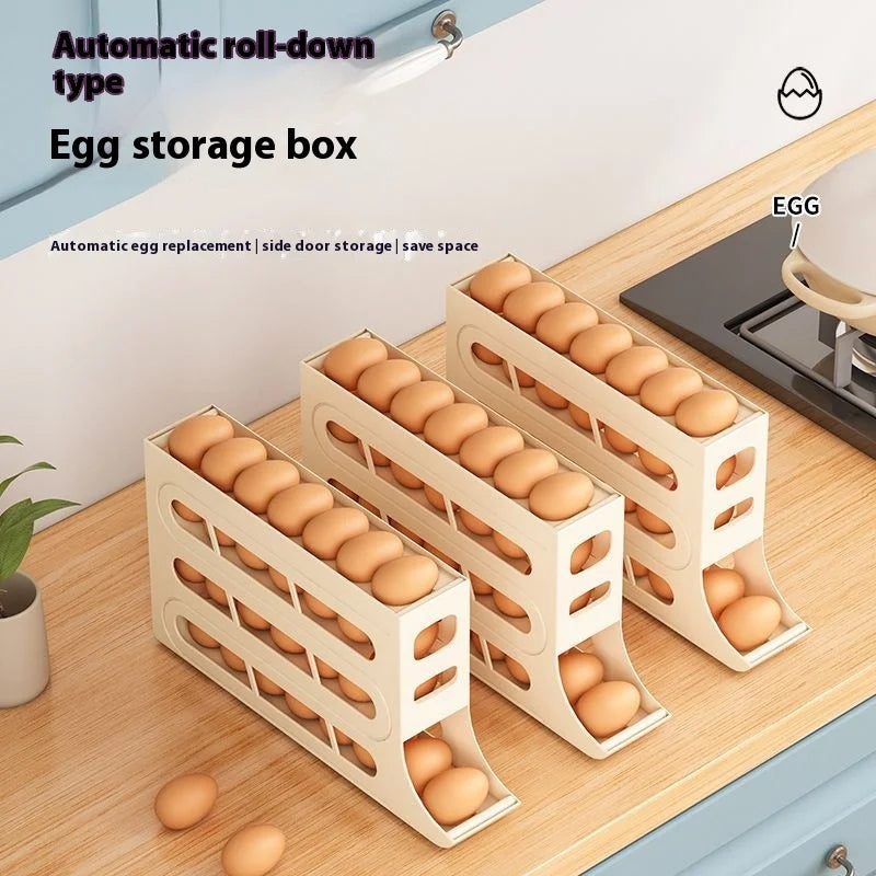 Automatic Step Egg Holder Refrigerator Egg Organiser Kitchen Egg Dispenser Refrigerator Organiser organizador cocina