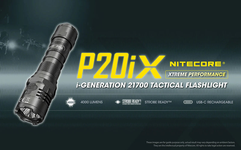 Nitecore P20iX USB-C Rechargeable Tactical Flashlight 4000 Lumens with NL2150HPi 5000mAh Battery Self-defense Troch Light