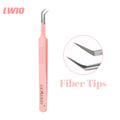 Custom Private Logo 1 Pcs Eyelash Stainless Tweezers With Fiber Tips High Precision Anti-Static Tweezers Minimum order of 30 pcs