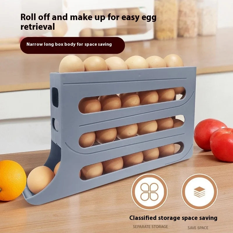 Automatic Step Egg Holder Refrigerator Egg Organiser Kitchen Egg Dispenser Refrigerator Organiser organizador cocina