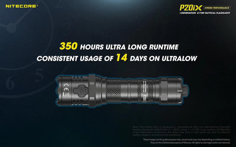 Nitecore P20iX USB-C Rechargeable Tactical Flashlight 4000 Lumens with NL2150HPi 5000mAh Battery Self-defense Troch Light