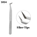 Custom Private Logo 1 Pcs Eyelash Stainless Tweezers With Fiber Tips High Precision Anti-Static Tweezers Minimum order of 30 pcs