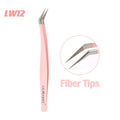 Custom Private Logo 1 Pcs Eyelash Stainless Tweezers With Fiber Tips High Precision Anti-Static Tweezers Minimum order of 30 pcs