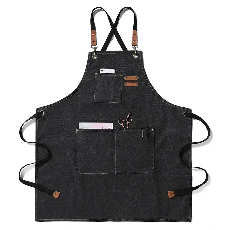 Perfessional Kitchen Apron Fashion Canvas Chef Apron cocina accesorios de cocina novedosos Straps For BBQ Shop Nail Salon