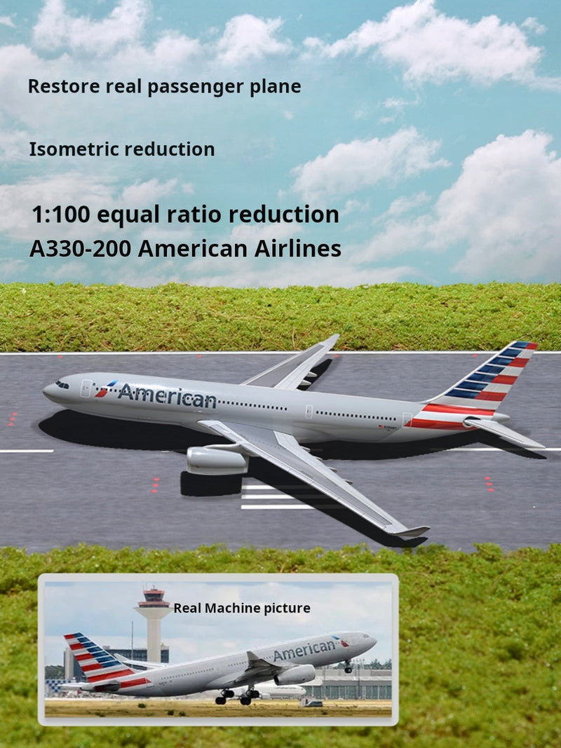 Modelo de avión - American Airlines - Airbus A330-200 - A321NEO y A319 - Escala 1:100 - SIN LED