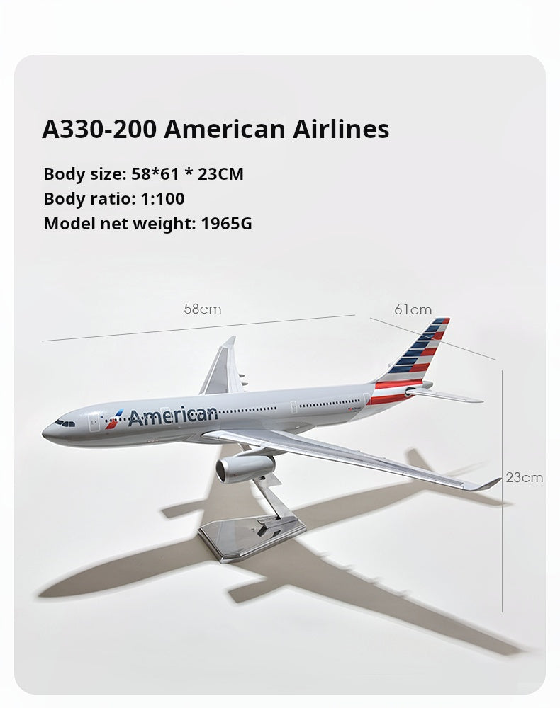 Aircraft model - American Airlines - Airbus A330-200 - A321NEO and A319 - Scale 1:100 - WITHOUT LED 