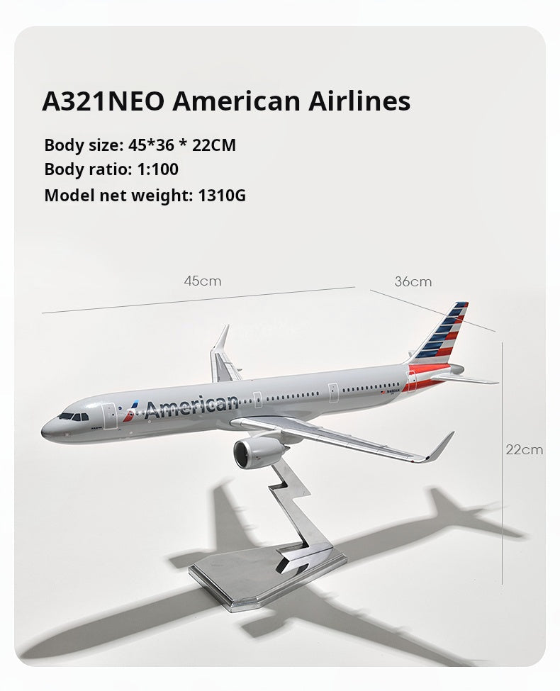 Aircraft model - American Airlines - Airbus A330-200 - A321NEO and A319 - Scale 1:100 - WITHOUT LED 